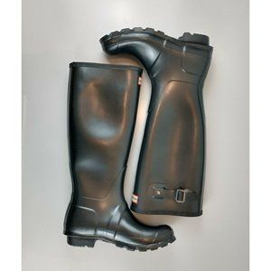 Hunter Grey Shiny Rain Boots Women's Size 6